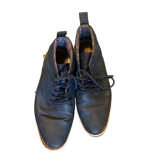 Ben Sherman Nu Casual Faux Leather Chukka Boots Size 8.5 Blue Mens Lace-Up Vamp main image 6